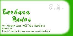 barbara mados business card